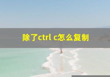 除了ctrl c怎么复制